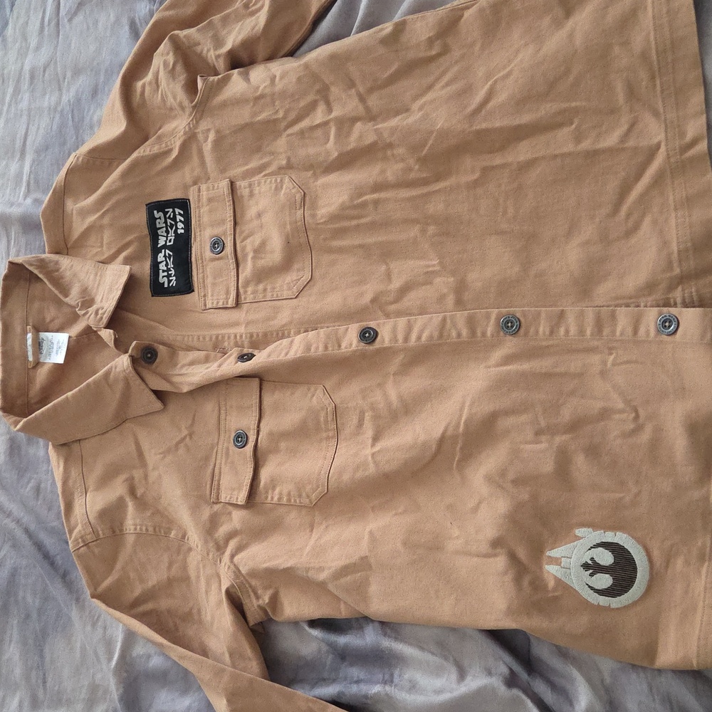 Disney Parks Star Wars Utilitarian Button Up Tan Shirt Jacket Shacket NWT 2022-L